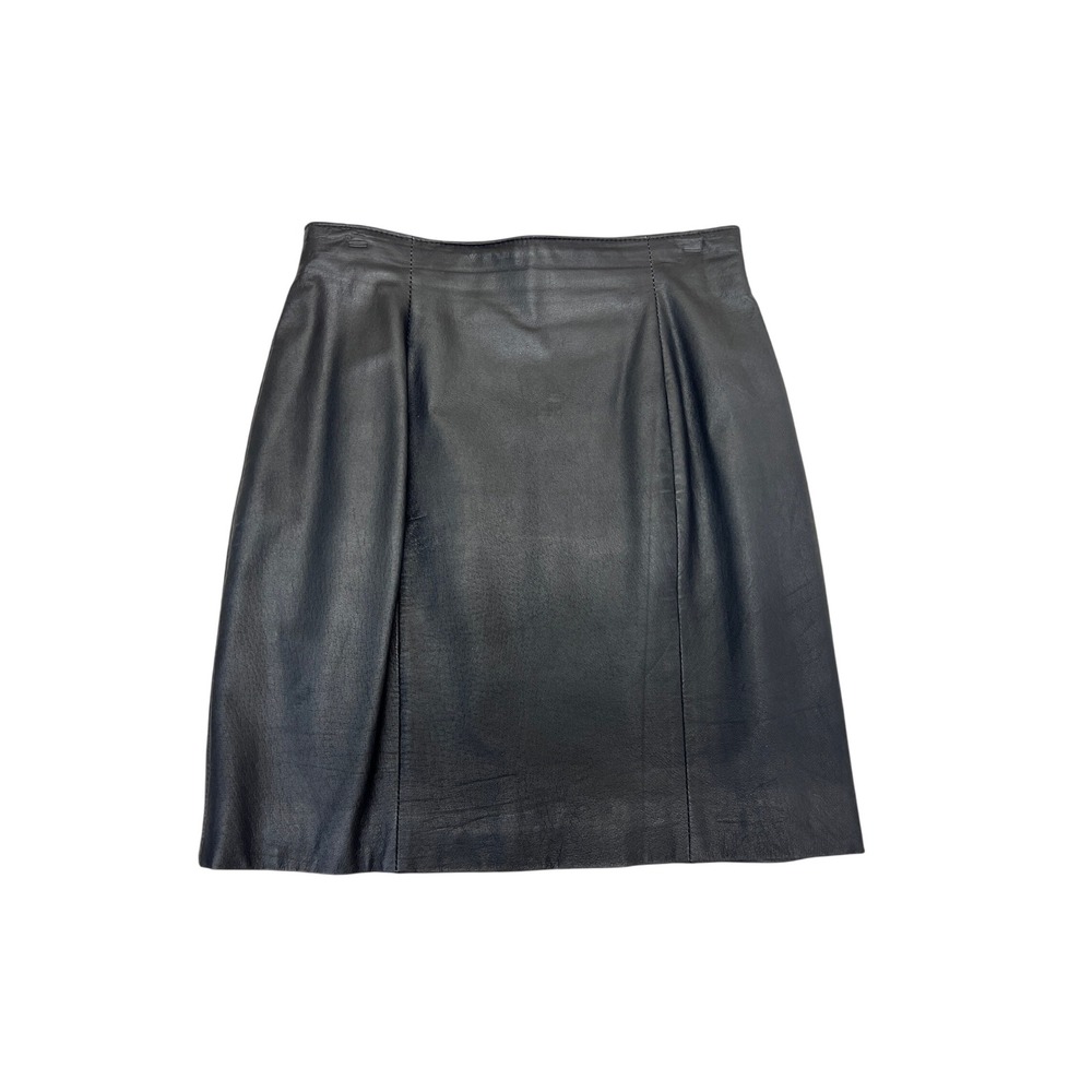 Wilsons Leather Mini Skirt Womens 6 Black Excellent High Waisted Lined Tailored